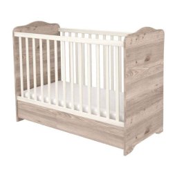 Patut Copii Hubners Sofia din Lemn cu Sertar 120x60cm Crem Nisip