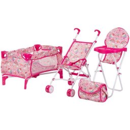 Set Jucarii pentru Papusi Chipolino Trixy 3-in-1 Unicorn +3ani Roz