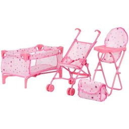 Set Jucarii pentru Papusi Chipolino Trixy 3-in-1 Stars +3ani Roz