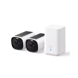Kit Supraveghere Video pentru Exterior eufy 2x Cam E40 Wireless Rezolutie 4MP 2K QHD MaxColor Night Vision IP66 + HomeBase 2 Alb