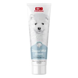 Sampon Bio PetActive Diamond pentru Caini cu Blana Alba sau Deschisa la Culoare 250ml Alb