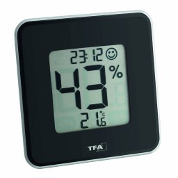 Termometru Digital TFA 30.5021.02 Ceas Quartz Negru