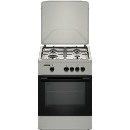 Aragaz Pe Gaz Heinner HFSC-K6060SL Plita Gaz 4 Arzatoare Aprindere Electrica Cuptor Gaz Plita Siguranta Argintiu