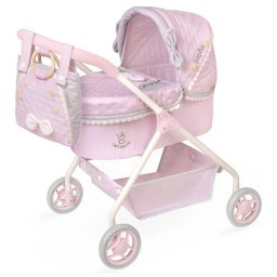 Carucior Clasic pentru Papusi DeCuevas Colectia Sophie Design Compact Saltea si Geanta Incluse Varsta 3 Ani+ Roz