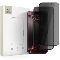 Folie Protectie TECH-PROTECT Spy+ Apple iPhone 17 Pro Max / 16 Pro Max Sticla Securizata Full Glue Set 2 bucati