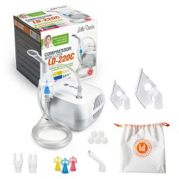 Aparat Aerosoli cu Compresor Little Doctor LD-220C 3 Dispensere pentru Reglarea Dimensiunii Particulelor 2 Masti Alb