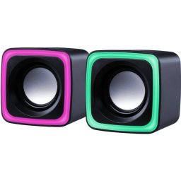 Boxe Desktop Defender Solar 7 2.0 Iluminare LED RGB Alimentare USB 6W Negru