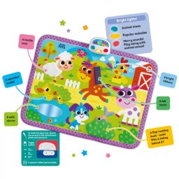 Covoras Senzorial KIDS HITS Prieteni la Ferma Sunete Oglinda 1-3ani Multicolor