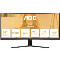 Monitor Curbat AOC CU34B3E VA 34Inch 1500R 3440x1440 120Hz VESA 100x100 Negru