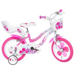 Bicicleta Copii DINO BIKES Flappy Roti 14Inch Varsta 4 - 7 Ani Roz