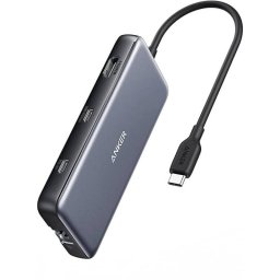 Hub USB Anker 555 2 x USB-A 3.2 - 2 x USB-C - 1 x HDMI - 1 x RJ45 - 1 x SD - 1 x microSD Gri