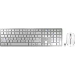 Kit Tastatura si Mouse Cherry JD-9100EU-1 / DW 9100 Slim Wireless Layout US Intl + EU Argintiu