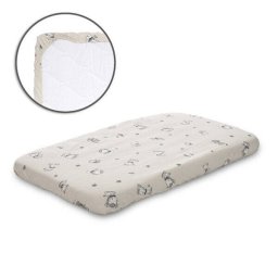 Cearceaf cu Banda Elastica Lorelli Bumbac Ranforce 98x65CM Beige Jungle