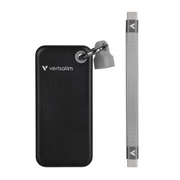 SSD Extern Portabil Verbatim Pocket Interfata USB 3.2 Gen 2 128GB Negru/Gri