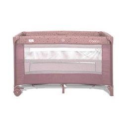 Pat Copii Lorelli Pliabil Carina 2 Nivele Deschidere Laterala Cu Fermoar Prevazut Cu Roti Cu Frana Pink Stars