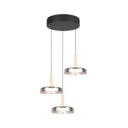 Lampa Suspendata TRIO Celeste 750lm 3000K 7.5W Black Chrome Glass