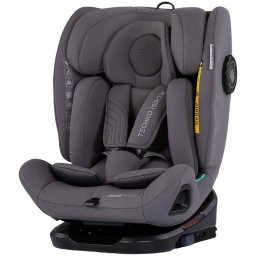 Scaun Auto Copii Chipolino Techno iGrow I-Size 40-150CM cu Sistem Isofix si Sezut Rotativ Varsta 0 -12 Ani Charcoal