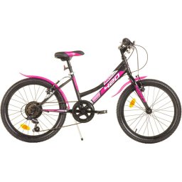 Bicicleta Copii DINO BIKES MTB Sport 20Inch 6 Viteze Varsta 7 - 11 Ani Negru/Roz