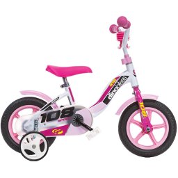 Bicicleta Copii DINO BIKES 108 Sport Roti EVA 10Inch Varsta 3 Ani+ Alb/Roz