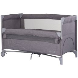 Patut Pliabil Chipolino Relax cu Laterala Culisanta Varsta 0 Luni+ Maxim 15 KG Charcoal Linen