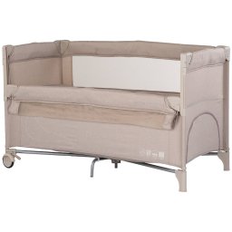 Patut Pliabil Chipolino Relax cu Laterala Culisanta Varsta 0 Luni+ Maxim 15 KG Latte Linen