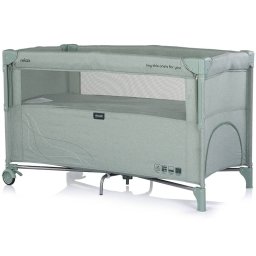 Patut Pliabil Chipolino Relax cu Laterala Culisanta Varsta 0 Luni+ Maxim 15KG Matcha Linen