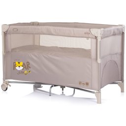 Patut Pliabil Chipolino Relax Tiger cu Laterala Culisanta Varsta 0 Luni+ Maxim 15KG Latte