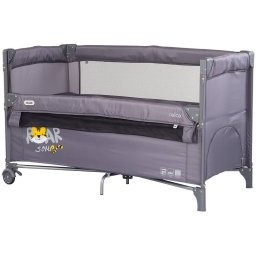 Patut Pliabil Chipolino Relax Tiger cu Laterala Culisanta Varsta 0 Luni+ Maxim 15KG Charcoal