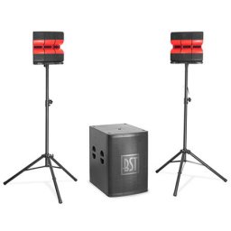 Kit Subwoofer BST 2.1 18inch / 46cm + 2 Sateliti 4inch / 10cm 1200W RMS Negru