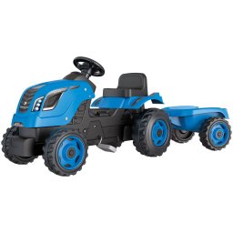 Tractor cu Pedale SMOBY Farmer XL cu Remorca Varsta 3 Ani+ Albastru