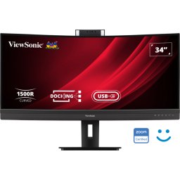 Monitor Curbat Viewsonic VG3457CV 34Inch MVA 21:9 UWQHD (3440x1440p) Camera Web 100Hz Negru/Gri