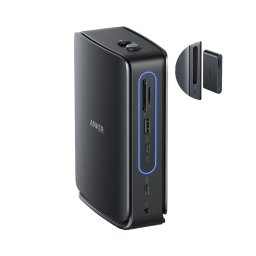 Docking Station Anker Nano 13-in-1 3x USB-C 3x USB-A 2x HDMI 1xDisplayPort 1x RJ-45 1Gbps 1x SD 1x TF Mini HUB 6-in-1 Detasabil Interfata USB-C Gri