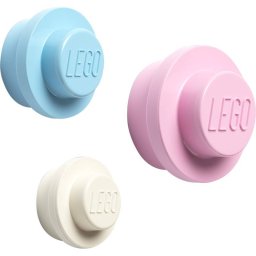 Set Agatatori Perete Room Copenhagen Licenta LEGO 94 x 94 x 65MM Alb, Roz, Albastru