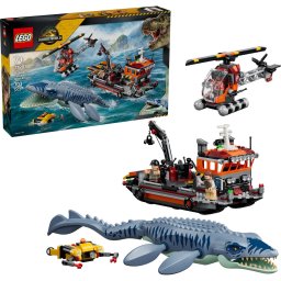 Joc de Constructie LEGO Jurassic World Un Mosasaurus Ataca o Barca 703 Piese 7Ani+ Multicolor