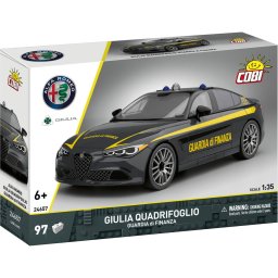 Set de Constructie Cobi Autos Alfa Romeo Giulia Quadrifoglio Guardia di Finanza 97Piese 6Ani+ Multicolor