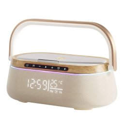 Boxa iHunt Premium Multifunctionala BedSide 9-in-1 15W Bluetooth Maro/Aspect De Lemn
