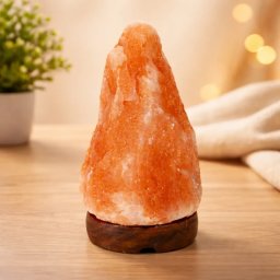 Lampa De Sare Himalaya Procart 1-2 Kg Suport Din Lemn Portocaliu