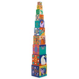 Jucarie Educativa Djeco Turn de construit Animale +3 ani