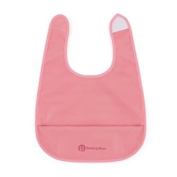 Baveta Petite&Mars Nate Impermeabila cu Buzunar Fara PVC si Ftalati 37x27Cm 6Luni+ Prindere Velcro Roz