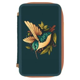 Penar Neechipat Herlitz 400198296 Model Colibri cu 2 Fermoare Verde Inchis