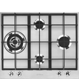 Plita Incorporabila pe Gaz Smeg PX364L 4 Arzatoare Gratare Fonta 60CM Inox