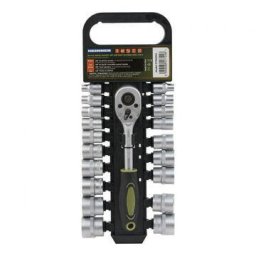 Set 20 Piese Heinner CR-V 3/8inch 19 Chei Tubulare 6-24mm Argintiu