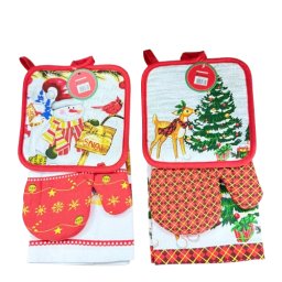 Set 3 Piese Bucatarie Heinner Prosop Manusa Suport Vase Fierbinti Multicolor