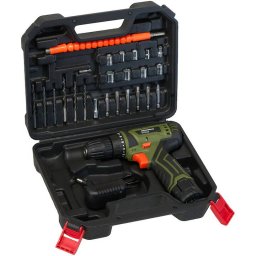 Masina De Gaurit Si Insurubat Heinner STE113 12V 1500MAh 40Nm 2 Trepte 22 Accesorii Incluse Cutie Plastic Verde Negru
