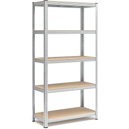 Raft Metalic Heinner cu 5 Polite 90*40*180cm Maxim 175kg Argintiu