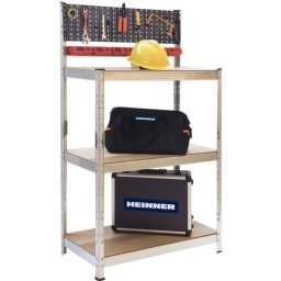 Raft Metalic Heinner cu 3 Polite 78*38*142cm Maxim 125kg Argintiu