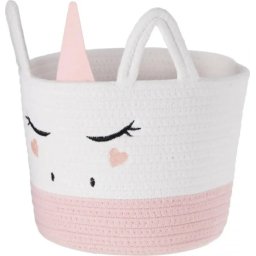 Cos din Sfoara Heinner 25x18cm Unicorn Alb/Roz