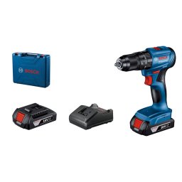 Bosch GSB 185-LI Masina de gaurit cu percutie, 50Nm + 2 acumulatori Li-Ion 18V, 2Ah + incarcator + valiza profesionala