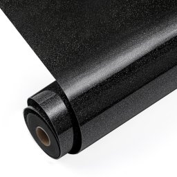 Vinyl termotransfer cu sclipici negru, 30,5 x 90 cm, LOKLiK