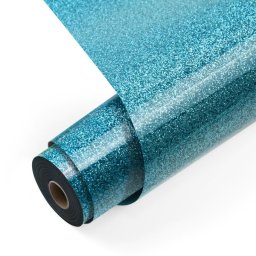 Vinyl termotransfer cu sclipici albastru deschis, 30,5 x 90 cm, LOKLiK